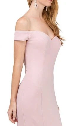 Dancing Queen - 2263 Off Shoulder Fitted Appliqued Mermaid Prom Dress