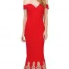 Dancing Queen - 2263 Off Shoulder Fitted Appliqued Mermaid Prom Dress