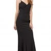 Dancing Queen - 2264 Sleeveless Sleek V-neck Sheath Prom Dress