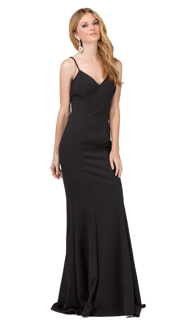 Dancing Queen - 2264 Sleeveless Sleek V-neck Sheath Prom Dress 3 Dancing Queen - 2264 Sleeveless Sleek V-neck Sheath Prom Dress