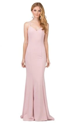 Dancing Queen - 2264 Sleeveless Sleek V-neck Sheath Prom Dress 11 Dancing Queen - 2264 Sleeveless Sleek V-neck Sheath Prom Dress