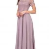 Dancing Queen - 2268 Short Sleeve Illusion Lattice Ornate A-Line Prom Gown 1 Dancing Queen - 2268 Short Sleeve Illusion Lattice Ornate A-Line Prom Gown