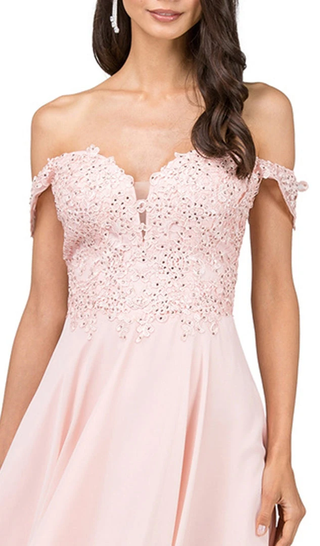 Dancing Queen - 2278 Off Shoulder Beaded High Low Prom Dress 5 Dancing Queen - 2278 Off Shoulder Beaded High Low Prom Dress