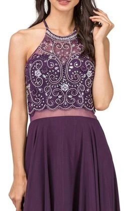 Dancing Queen - 2341 Beaded Sheer Halter Chiffon Prom Dress 9 Dancing Queen - 2341 Beaded Sheer Halter Chiffon Prom Dress