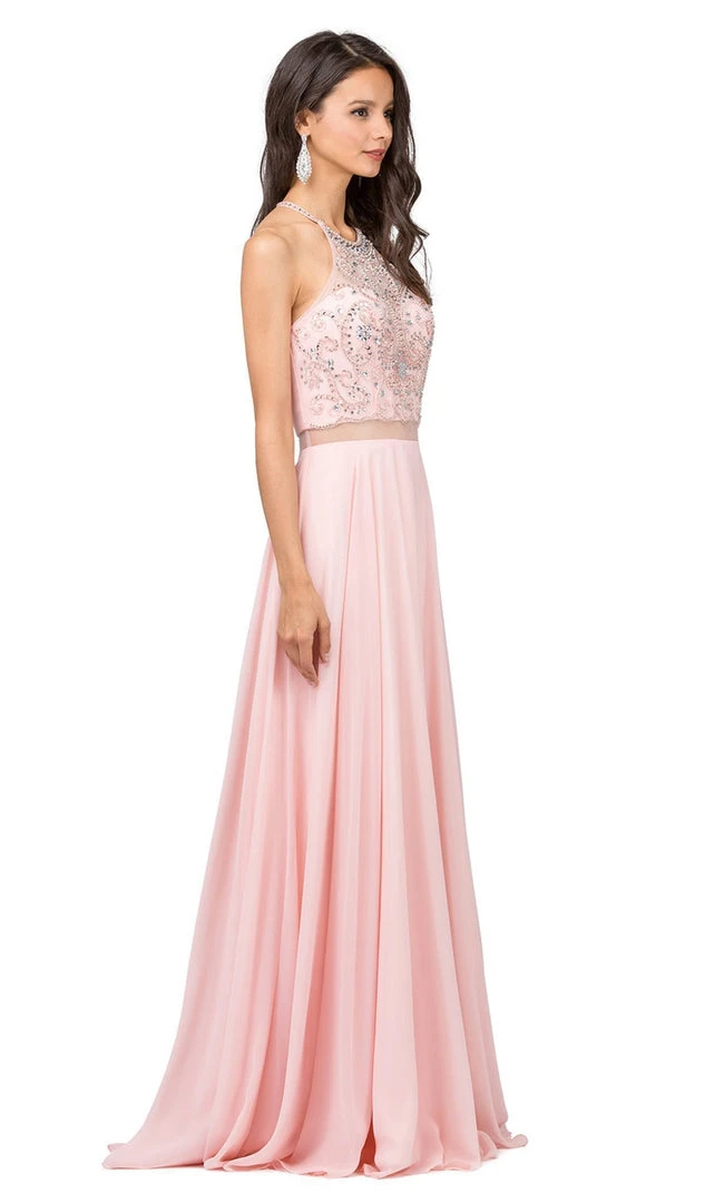 Dancing Queen - 2341 Beaded Sheer Halter Chiffon Prom Dress 7 Dancing Queen - 2341 Beaded Sheer Halter Chiffon Prom Dress