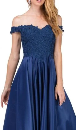 Dancing Queen - 2355 Embroidered Off Shoulder A-Line Prom Gown 8 Dancing Queen - 2355 Embroidered Off Shoulder A-Line Prom Gown