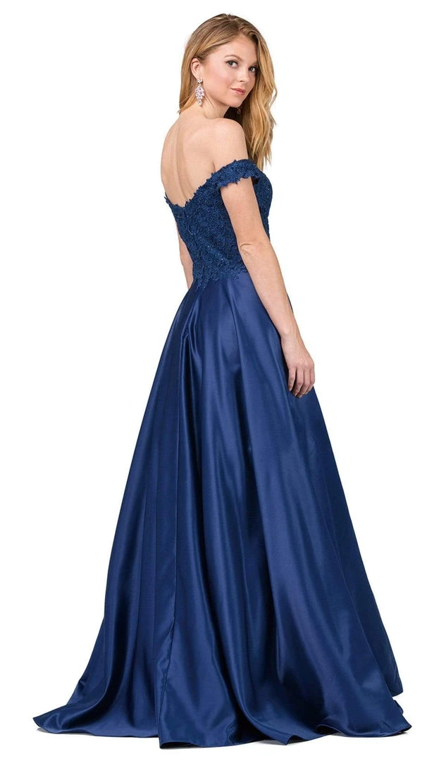 Dancing Queen - 2355 Embroidered Off Shoulder A-Line Prom Gown 6 Dancing Queen - 2355 Embroidered Off Shoulder A-Line Prom Gown