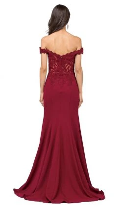 Dancing Queen - 2358 Jewel Ornate Lace Bodice Off Shoulder Prom Gown