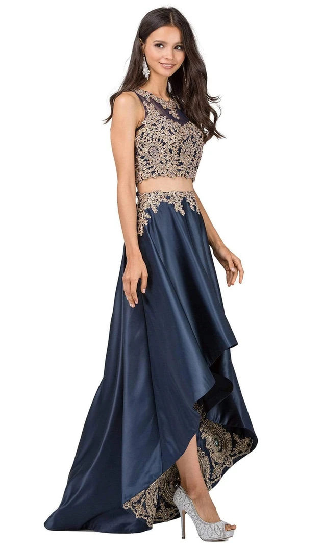 Dancing Queen - 2389 Two Piece Gilded Jewel High Low A-line Prom Dress 7 Dancing Queen - 2389 Two Piece Gilded Jewel High Low A-line Prom Dress