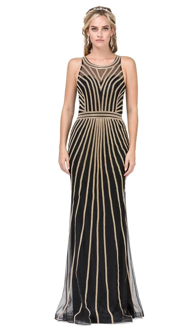 Dancing Queen - 2448 Metallic Bead Striped Prom Gown 7 Dancing Queen - 2448 Metallic Bead Striped Prom Gown