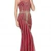 Dancing Queen - 2448 Metallic Bead Striped Prom Gown