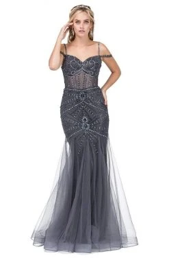 Dancing Queen - 2451 Bejeweled Corset Boned Prom Gown