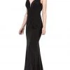 Dancing Queen - 2497 Shimmer Fabric Plunging Neck Fitted Prom Dress