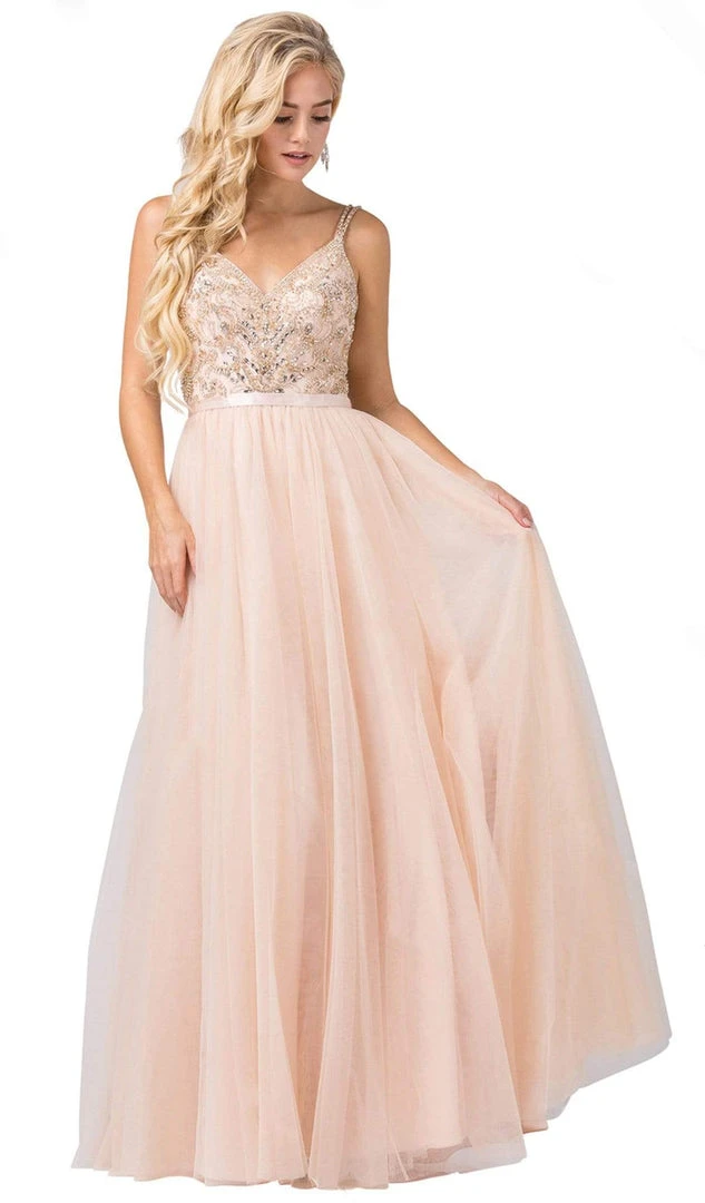 Dancing Queen - 2519 Sleeveless Embroidered Bodice Tulle Gown 3 Dancing Queen - 2519 Sleeveless Embroidered Bodice Tulle Gown