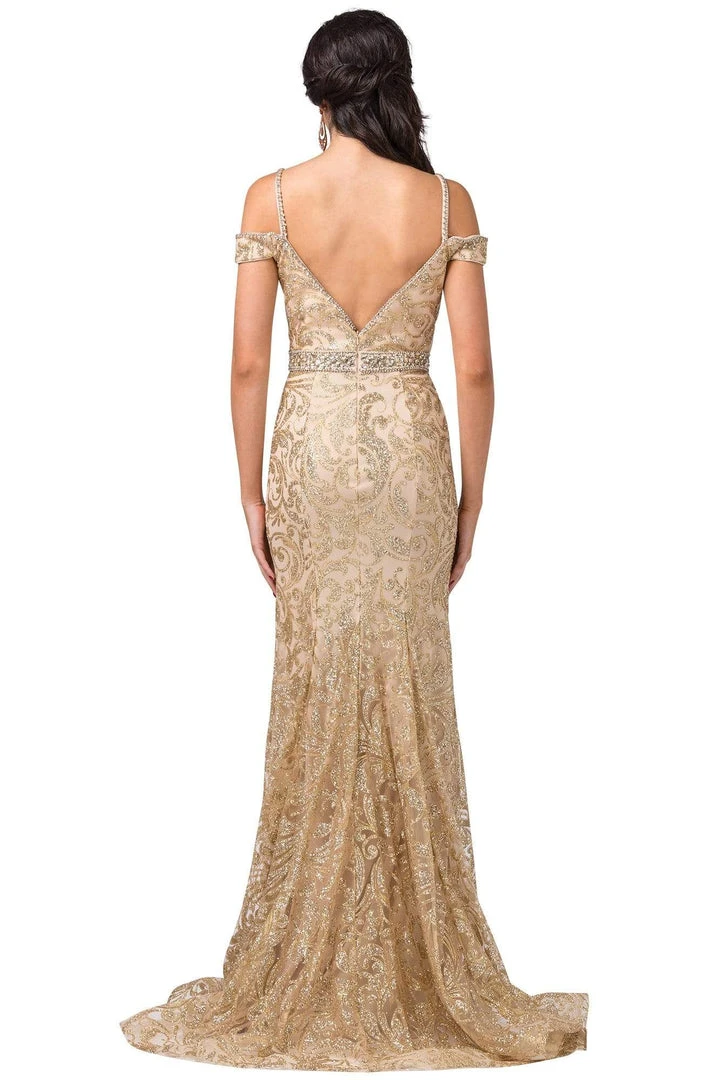 Dancing Queen - 2772 Embellished Deep Off-Shoulder Trumpet Dress 4 Dancing Queen - 2772 Embellished Deep Off-Shoulder Trumpet Dress