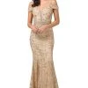 Dancing Queen - 2772 Embellished Deep Off-Shoulder Trumpet Dress 1 Dancing Queen - 2772 Embellished Deep Off-Shoulder Trumpet Dress