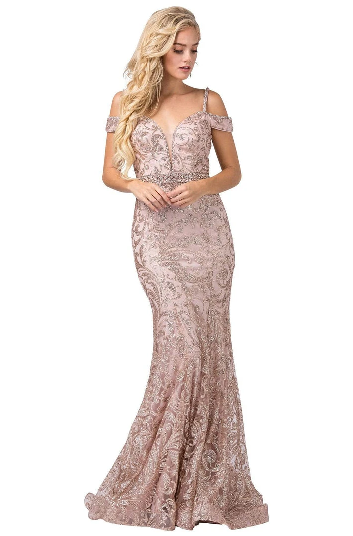 Dancing Queen - 2772 Embellished Deep Off-Shoulder Trumpet Dress 5 Dancing Queen - 2772 Embellished Deep Off-Shoulder Trumpet Dress