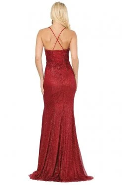 Dancing Queen - 2896 Embroidered V-neck Trumpet Dress