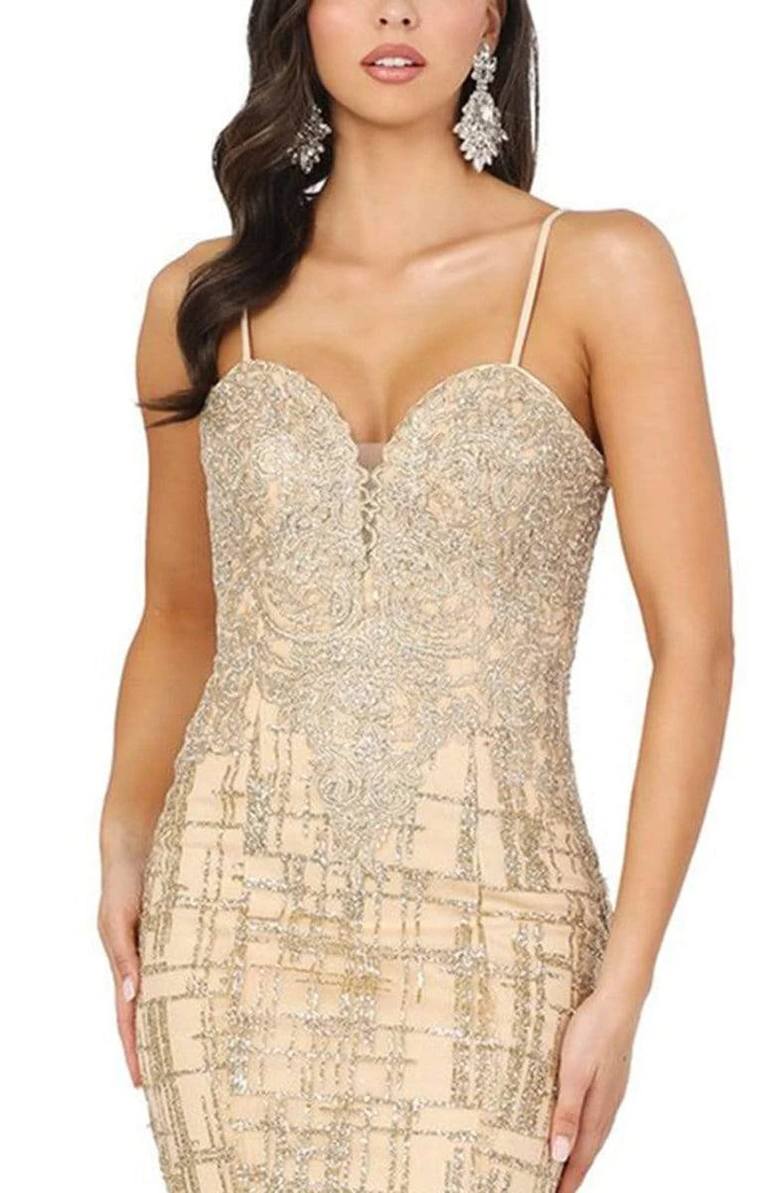 Dancing Queen - 2910 Appliqued Bodice Glitter Accented Mermaid Gown 5 Dancing Queen - 2910 Appliqued Bodice Glitter Accented Mermaid Gown