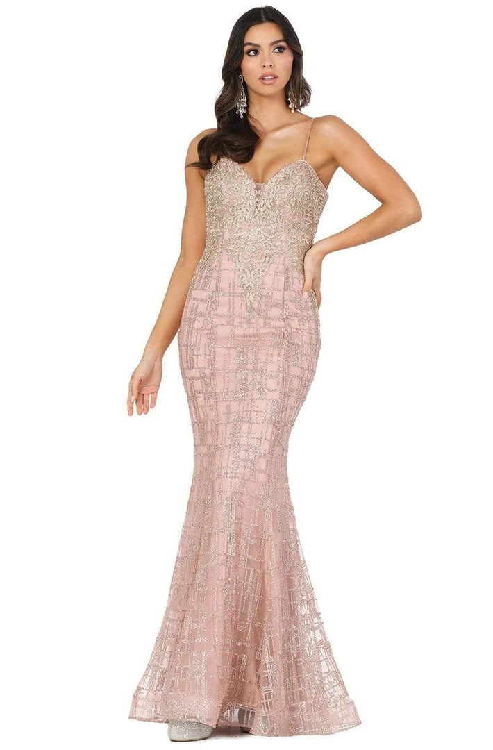 Dancing Queen - 2910 Appliqued Bodice Glitter Accented Mermaid Gown 6 Dancing Queen - 2910 Appliqued Bodice Glitter Accented Mermaid Gown