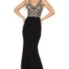 Dancing Queen - 2912 Sleeveless V Neck Lace Applique Long Prom Dress