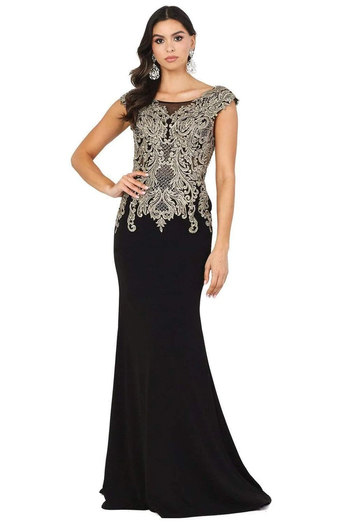 Dancing Queen - 2920 Embroidered Bateau Trumpet Dress 6 Dancing Queen - 2920 Embroidered Bateau Trumpet Dress