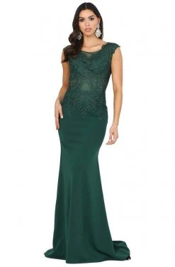 Dancing Queen - 2920 Embroidered Bateau Trumpet Dress 8 Dancing Queen - 2920 Embroidered Bateau Trumpet Dress