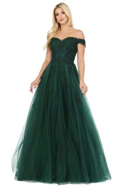 Dancing Queen - 2939 Embroidery Appliqued Off Shoulder Long Gown