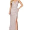 Dancing Queen - 2947 Sleeveless V Neck Glitter Finish Prom Dress