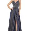 Dancing Queen - 2955 Deep V-neck Pleated A-line Dress 1 Dancing Queen - 2955 Deep V-neck Pleated A-line Dress