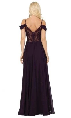 Dancing Queen - 2961 Lace Back Cold Shoulder A-Line Prom Dress