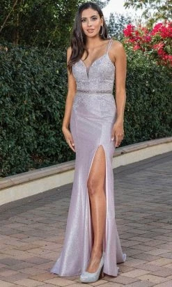 Dancing Queen 2981 - Glittered Deep V-neck Long Gown 9 Dancing Queen 2981 - Glittered Deep V-neck Long Gown