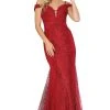 Dancing Queen - 2995 Off Shoulder Deep V-Neck Lace Sequins Prom Gown 1 Dancing Queen - 2995 Off Shoulder Deep V-Neck Lace Sequins Prom Gown