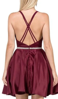 Dancing Queen - 3062 Satin A-Line Homecoming Cocktail Dress