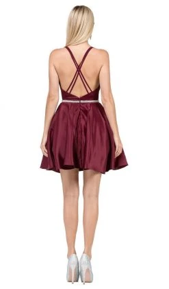Dancing Queen - 3062 Satin A-Line Homecoming Cocktail Dress