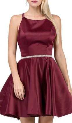 Dancing Queen - 3062 Satin A-Line Homecoming Cocktail Dress