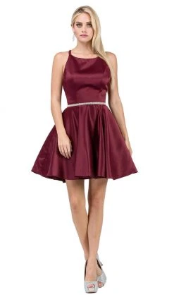 Dancing Queen - 3062 Satin A-Line Homecoming Cocktail Dress