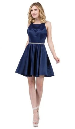Dancing Queen - 3062 Satin A-Line Homecoming Cocktail Dress