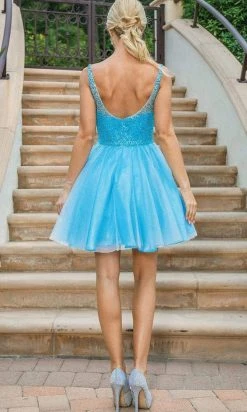 Dancing Queen - 3266 Sequin Embellished A-Line Cocktail Dress 5 Dancing Queen - 3266 Sequin Embellished A-Line Cocktail Dress