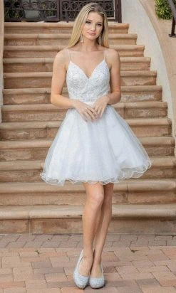 Dancing Queen 3315 - Dual Straps Embellished Cocktail Dress