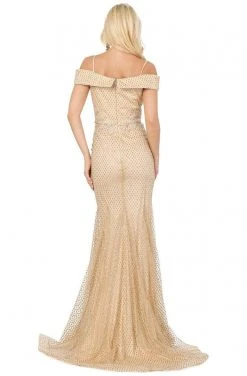 Dancing Queen - 4043 Embroidered Off-Shoulder Trumpet Dress