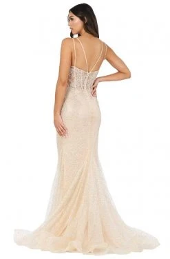 Dancing Queen - 4045 Illusion Corset Jewel-Strewn Mermaid Gown