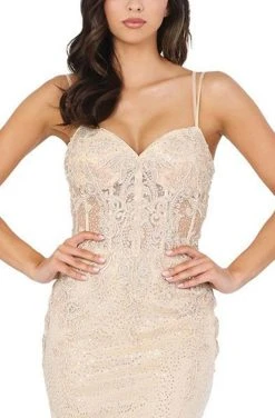 Dancing Queen - 4045 Illusion Corset Jewel-Strewn Mermaid Gown