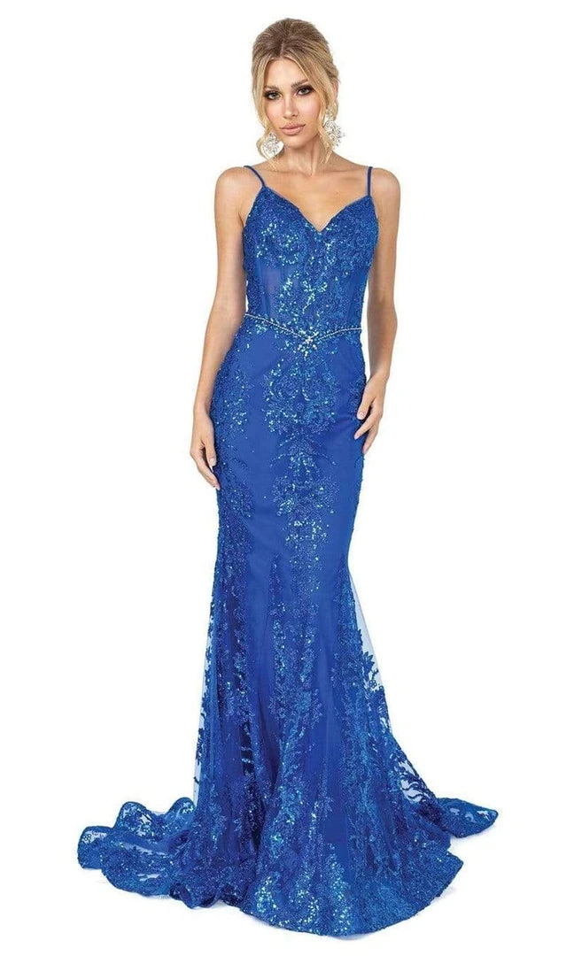 Dancing Queen - 4118 Sheer Corset Bodice Embellished Mermaid Prom Gown 10 Dancing Queen - 4118 Sheer Corset Bodice Embellished Mermaid Prom Gown