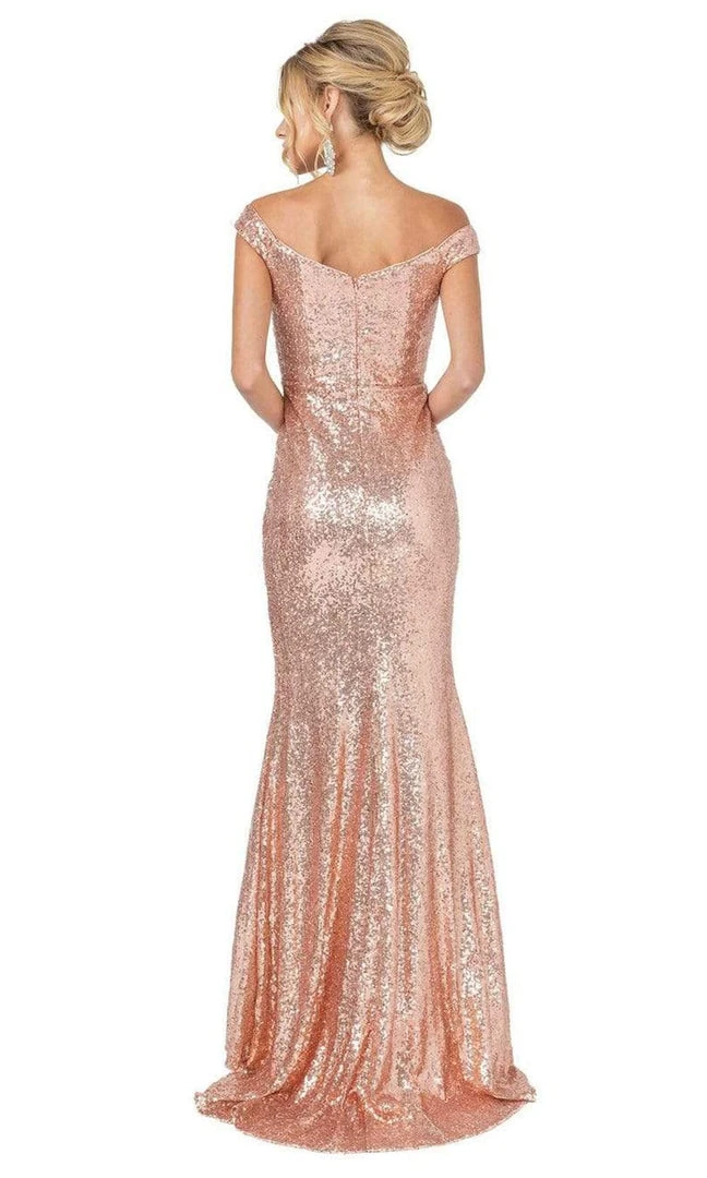 Dancing Queen - 4139 Off Shoulder Full Sequin Fitted Gown 4 Dancing Queen - 4139 Off Shoulder Full Sequin Fitted Gown