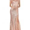 Dancing Queen - 4139 Off Shoulder Full Sequin Fitted Gown 1 Dancing Queen - 4139 Off Shoulder Full Sequin Fitted Gown