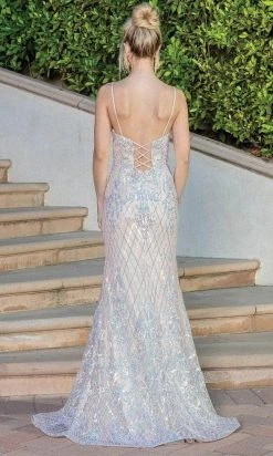 Dancing Queen 4248 - V-Neck Sequin Sheath Dress