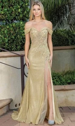Dancing Queen 4253 - Embellished Off-shoulder Prom Dress