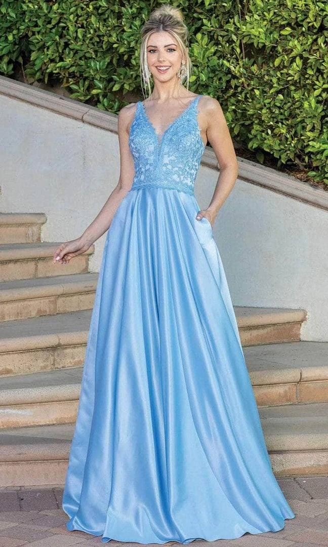 Dancing Queen 4260 - Embroidered Sleeveless V-neck Prom Dress 3 Dancing Queen 4260 - Embroidered Sleeveless V-neck Prom Dress