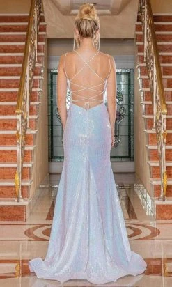 Dancing Queen 4269 - Sequined Sleeveless Scoop Neck Evening Gown